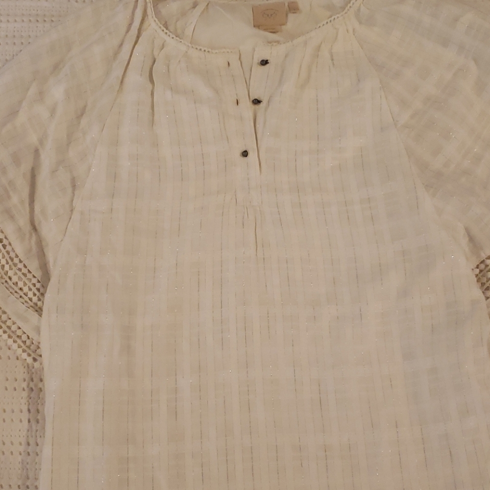 Cream beach cover up from Anthropologie
